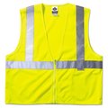 Ergodyne GloWear Class 2 Standard Vest, Mesh, Zip, Large to X-Large, Lime 21125